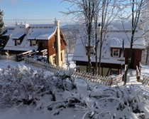 domki w zimie